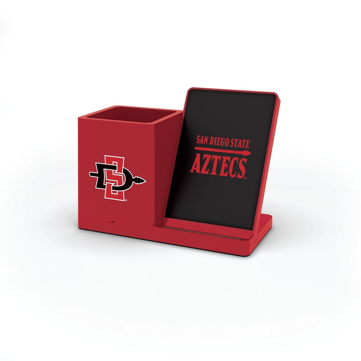 SOAR Collegiate Wireless Charging Phone Stand and Desktop Organizer- San Diego State Aztecs