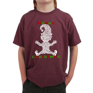 LA Pop Art Christmas Elf - Boy's Word Art T-Shirt - 1 of 4