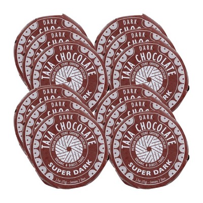 Taza Chocolate Super Dark Organic Stone Ground Dark Chocolate Discs - Case of 12/2.7 oz