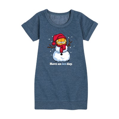 - Garfield - Have An Ice Day Graphic Short Sleeve Fleece Dress