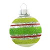 Christopher Radko 2.0 Inch Vintage Reflectors & Rounds Set Stripes Glitter Tree Ornament Sets - 4 of 4