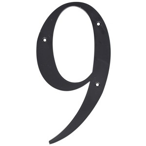 Hillman 6 in. Reflective Black Plastic Nail-On Number 9 1 pc (Case of 3) - 1 of 1