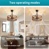 POWLIG 18.11-in - Bamboo and Rattan Woven Metal Frame Ceiling Fan Light Kit with Remote Control - 4 of 4