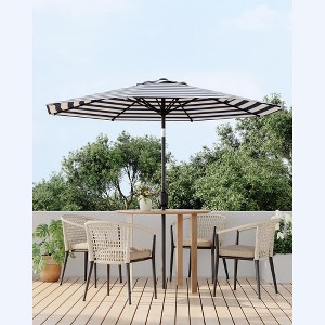 9FT Outdoor Patio Umbrella, Outdoor Table Umbrella, With Push Button Tilt and Crank, 8 Sturdy Ribs UV Protection Waterproof for Garden - 1 of 4