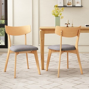 Christopher Knight Home Hugh Upholstered Fabric  Rubberwood Dining Chair (Set of 2) - 1 of 4