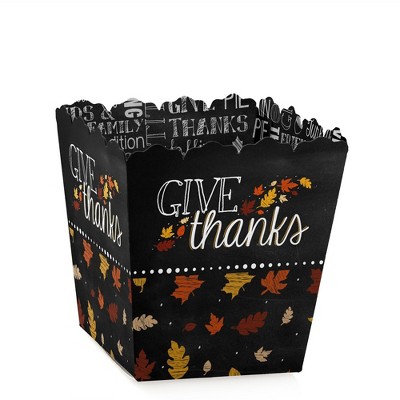 Big Dot of Happiness Give Thanks - Party Mini Favor Boxes - Thanksgiving Treat Candy Boxes - Set of 12