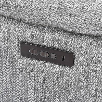 Gray Herringbone Six-Piece Fabric Sectional with Pillow-top Arms