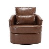 PAGED PU Leather Accent Chair with Armrests and Backrest, Swivel Lounge Chair for Bedroom, Living Room, Study, Black - 4 of 4