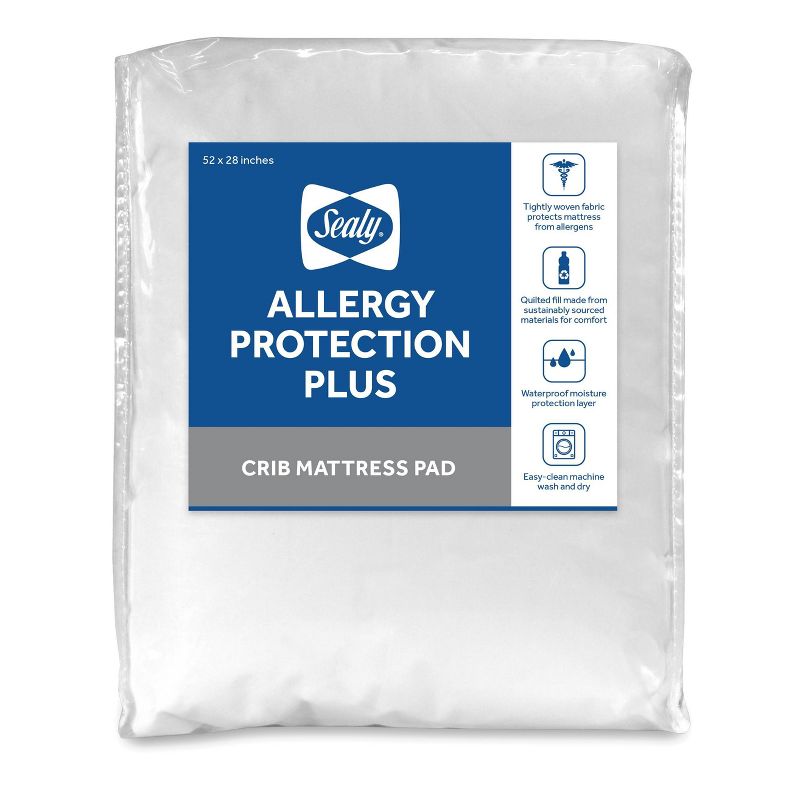 Sealy Allergy Protection Plus Crib Mattress Pad, 1 of 10