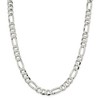 Black Bow Jewelry Men's 9.5mm Sterling Silver Flat Figaro Chain Necklace - 3 of 4