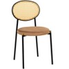 LeisureMod 5-PC Dining Set - 36" Round Dining Table Sintered Stone Top & Black Pedestal, 4 Velvet Dining Chairs in Black Steel Legs - 3 of 4