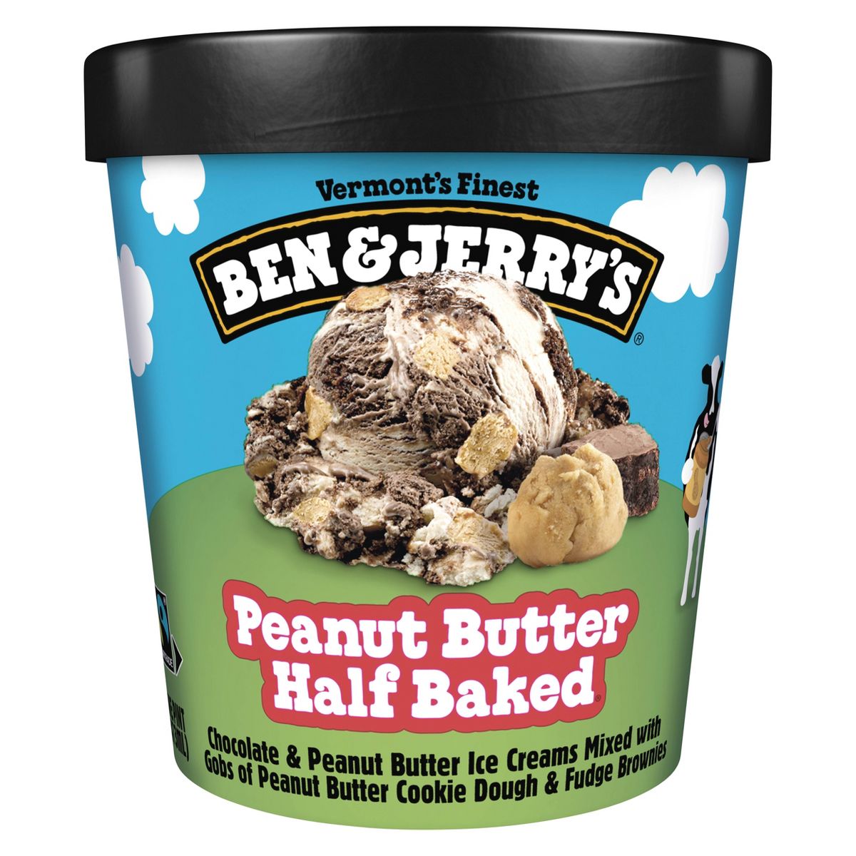 Ben & Jerry's Peanut Butter Half Baked Chocolate & Peanut Butter Ice Cream - 1pt