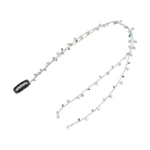 Unique Bargains Women's Heart Rhinestone Braided Hair Chain Silver Tone 1 Pc - 1 of 4