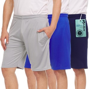 Men's Athletic Shorts with Pockets Quick Dry Fit Moisture Wicking Gym Workout Shorts for Men for Basketball, Running, Pack of 3 - 1 of 4