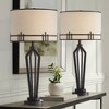 Franklin Iron Works Picket 28" Tall Industrial Farmhouse Rustic Table Lamps Set of 2 USB Port Brown Oil Rubbed Bronze Finish Iron Living Room Charging - 2 of 4