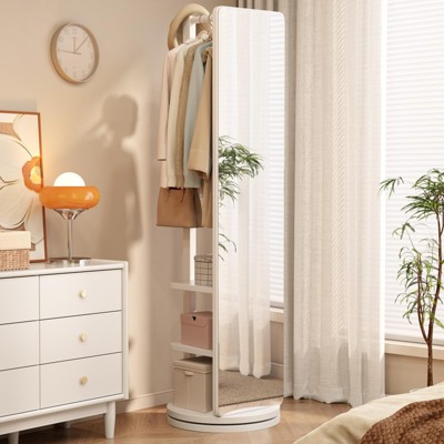 VYNXARIA Full Length Mirrors - 68.8"x19.6" Rotating Hanger Mirror for Bedroom and Office in White