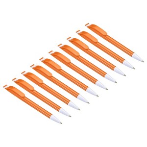 Unique Bargains Plastic Medium Point Smooth Writing Black Ink Rotary Ballpoint Pens 14 Pcs - 1 of 4