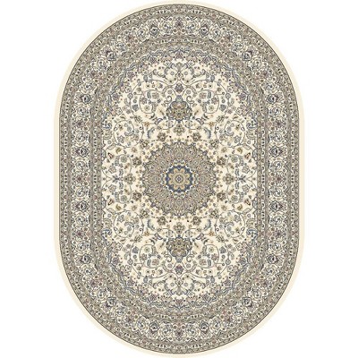 Ancient Garden 57119 Ivory 6.7X9.6 Ov Oval