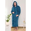 ADR Women's Robe, Plush Fleece Women's Bathrobe with Hood, Long Fluffy Fuzzy Bath Robe Pink Purple Plus Size - 4 of 4
