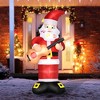 Outsunny 62.25" Inflatable Christmas Guitar-playing Santa Claus with Musical Notes Beard, Blow-Up Outdoor LED Yard Display for Lawn Garden Party - 3 of 4