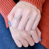 Slickblue Women's Gold IP Stainless Steel Ring with Sparkling Pear Clear CZ - Classic Accessory, Size 5-10 - 2 of 4