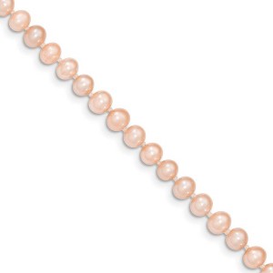 Black Bow Jewelry 5-6mm, Pink FW Cultured Pearl & 14k Yellow Gold Clasp Necklace - 1 of 4