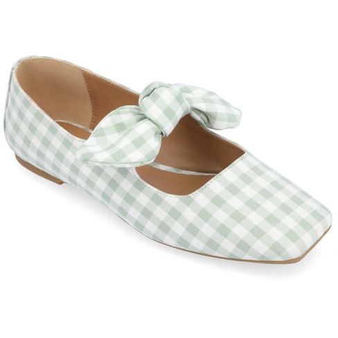 Journee Collection Womens Seralinn Tru Comfort Foam Mary Jane Slip On  Square Toe Flats Sage 7.5