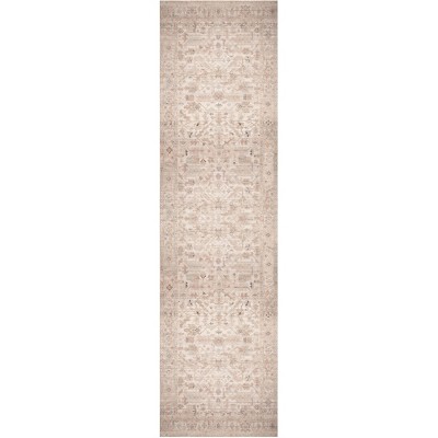Nourison Vintage Washables Floral Distressed Non-Slip Indoor Rug