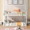 COWLOWN Twin Loft Bed with Desk and Storage Shelves， Space-Saving Study Workstation Solid Wood MDF Design - 3 of 4