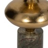 Metal Pillar Candle Holder with Glass Hurricane - Glam Style Candle Stand - Marble Base for Home, Office, Living Room & Bedroom - 4 of 4