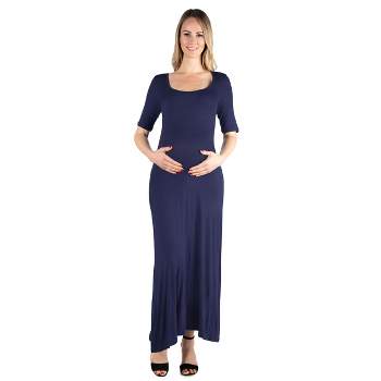 24seven Comfort Apparel Maternity Casual Maxi Dress