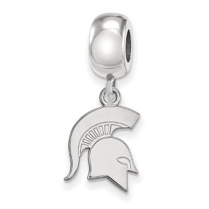 Black Bow Jewelry Sterling Silver Michigan State Spartans NCAA Bead Charm - 1 of 4