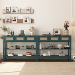 APRILSOUL 43.3" Sofa/Console Table - with 3 Top Drawers and 2 Open Shelves, Farmhouse Style - 1 of 4