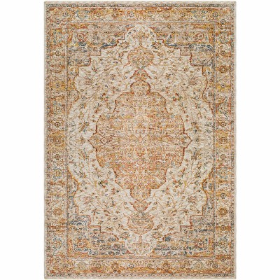 Hauteloom Aman Beige Textured Rug with Fringes