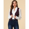Allegra K Women's Steampunk Dressy Sleeveless Versatile Racerback Suit Vests - 3 of 4