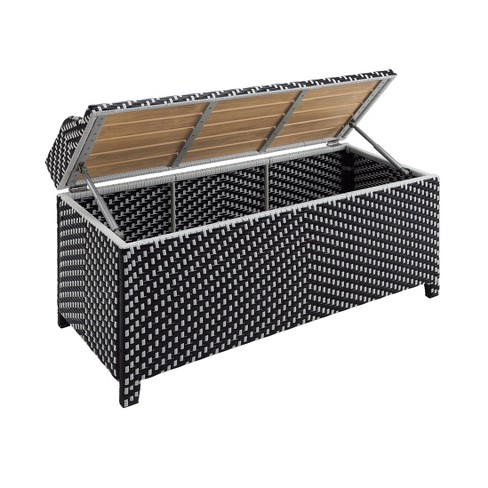 Black patio storage online bench