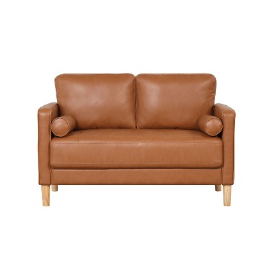 Lifestyle Solutions Giovanni Loveseat Caramel Vegan Leather