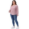 Agnes Orinda Women's Plus Size Eyelet Hollow Out V Neck Long Ruffle Sleeve Casual Tunic Blouse - 3 of 4