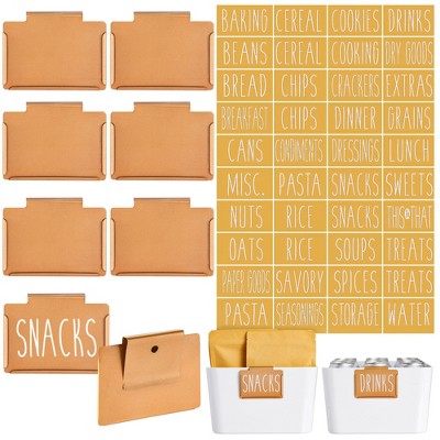 Talented Kitchen Talented Kitchen 8 Piece Metal Basket Labels Clip On Holders with 40 Labels, Bronze Label Clips for Storage Bins