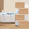 Dresser with LED Light & Charging Station, Storage Cabinet with 6 Drawers and 2 Open Shelves - 4 of 4
