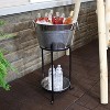 Sunnydaze 5 Gallon Stainless Steel Ice Bucket Beverage Holder and Cooler with Stand and Tray - 4 of 4
