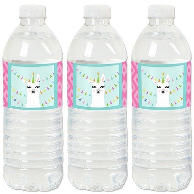 Big Dot of Happiness Whole Llama Fun - Llama Fiesta Baby Shower or Birthday Party Water Bottle Sticker Labels - Set of 20