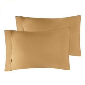 300 Thread Count Rayon From Bamboo Solid Set of 2 Pillowcase Set by Blue Nile Mills - 1 of 4