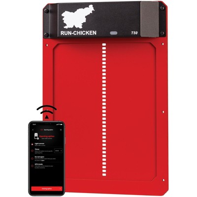 RUN-CHICKEN Automatic Coop Door - Classic with Bluetooth Control (Red)