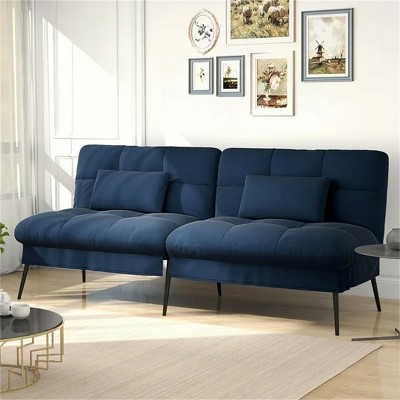 Convertible Futon Sofa Bed, Blue