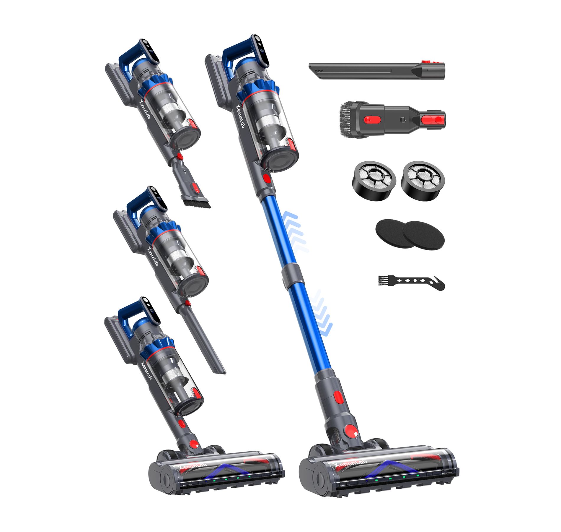 Cordless Vacuum Cleaner, 75Mins/55KPa/650W Self-Standing Stick Vacuum Cleaners for Home, Rechargeable, Lightweight