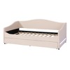 Sapphtopaz Daybed with Trundle and LED Teddy Fleece Upholstered Bed Frame with Wave Arm and Hidden Storage for Apartment, Kids Room - 2 of 4