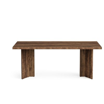 Lirago Kitchen Table with Large Tabletop Seats 4-6 Made of Engineered Wood for Dining Room/Office 31.5"D x 62.99"W x29.53"H Dark Brown