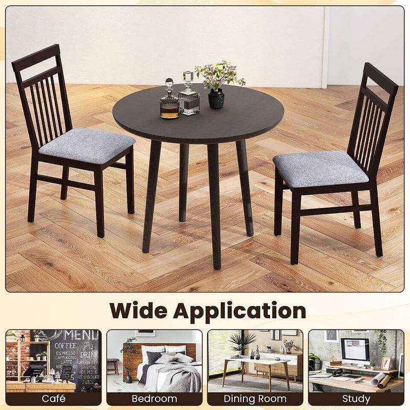 Tangkula Upholstered Dining Chair Set of 4 Kitchen Armless Padded w/ Slanted Backrest, 5 of 9