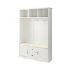 Hall Tree with 3 Hooks , Coat Hanger, Entryway Bench, Storage Bench, 3-in-1 Design, 47.2INCH, for Entrance, Hallway (White) - 4 of 4